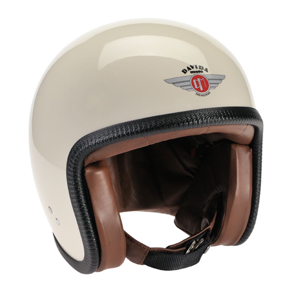 Davida Speedster V3 Helmet Cream Znut Brown Liner Motorcycle