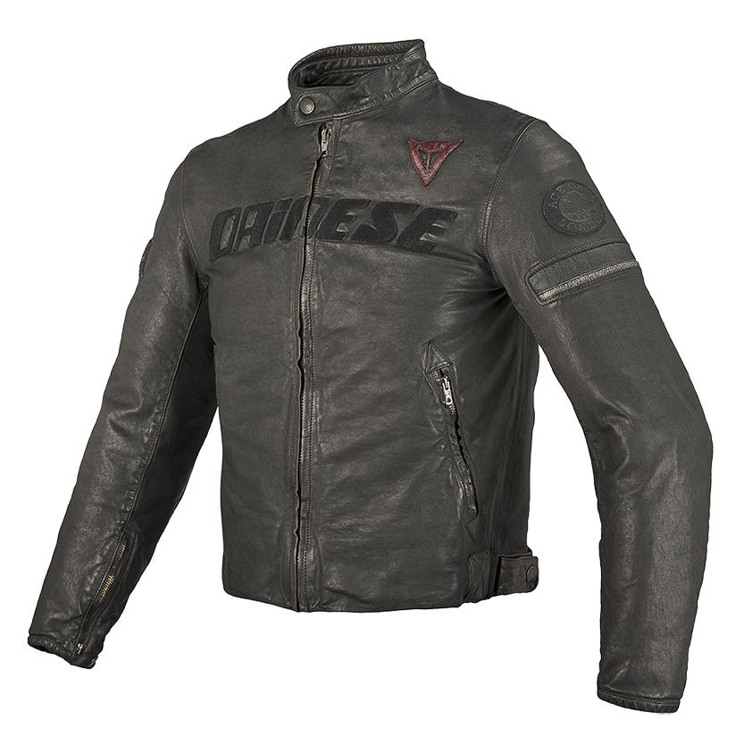 Dainese Archivio Leather Jacket - Black Ace