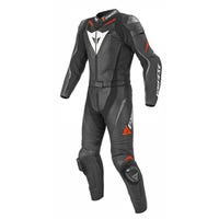 Dainese Laguna Seca Evo Two Piece Leather Suit - Long - Black / Fluoro Red