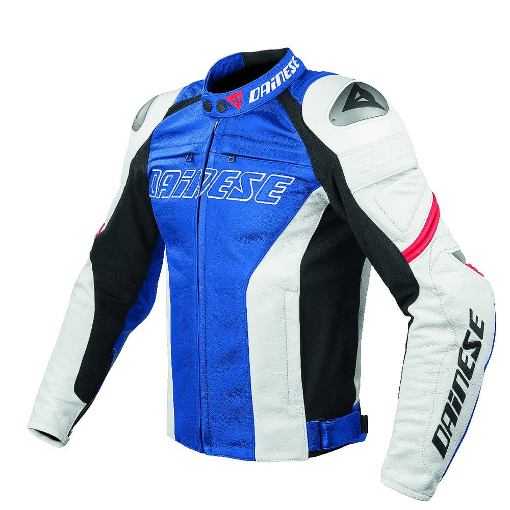 Dainese Racing Leather Jacket - Blue / White / Red