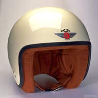 Davida Jet Complex Helmet - Cream / Brown Leather