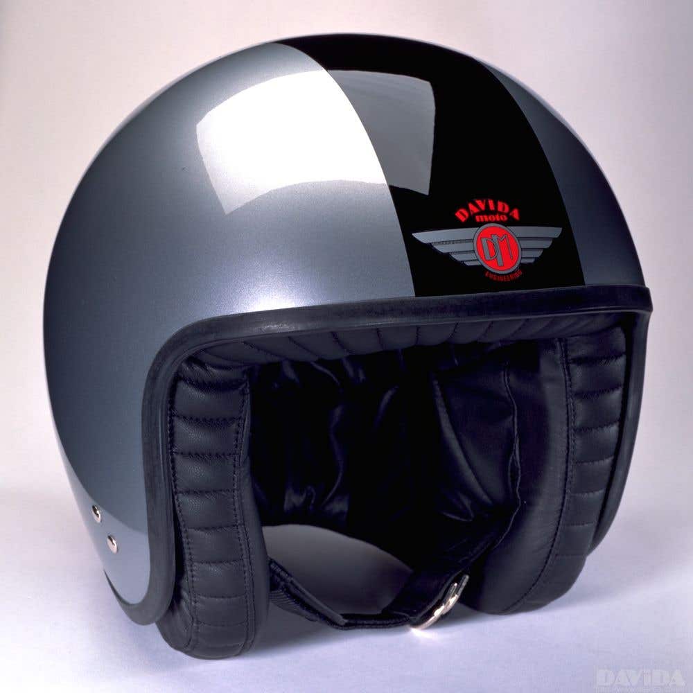 Davida Jet Two Tone Helmet - Silver / Black