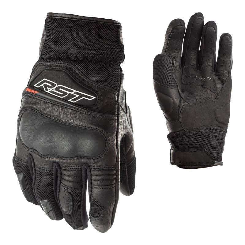 RST GT CE Ladies Motorcycle Motorbike Leather Gloves Black Black 