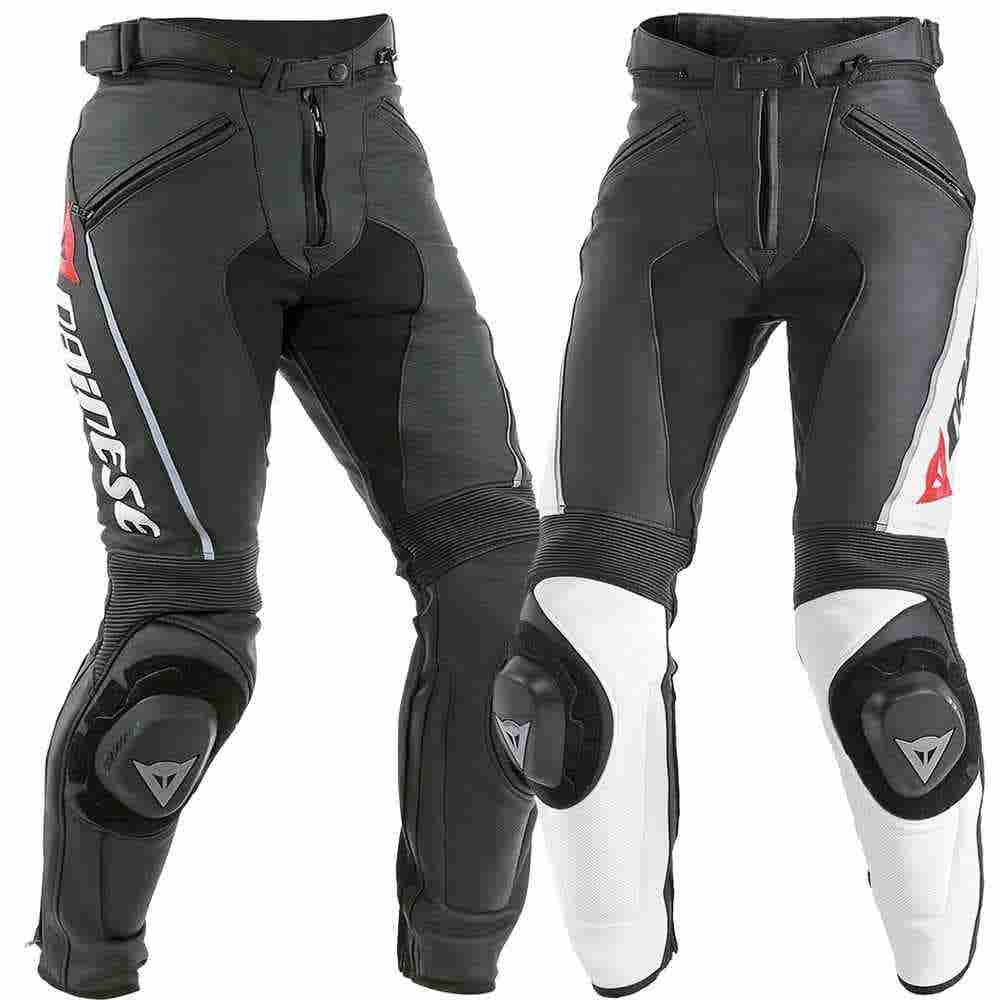 Warrior Gears® Mens All Black Racing Motorcycle Leather Trousers | CE  Protection| Cowhide Leather